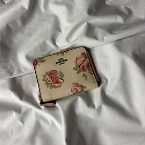 Coach Small Zip Around Wallet Floral Print